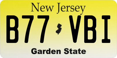NJ license plate B77VBI