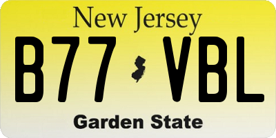 NJ license plate B77VBL