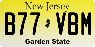 NJ license plate B77VBM
