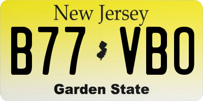 NJ license plate B77VBO
