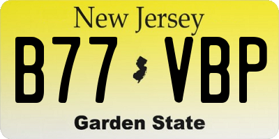 NJ license plate B77VBP