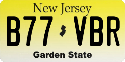NJ license plate B77VBR