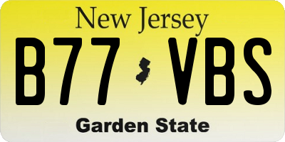 NJ license plate B77VBS
