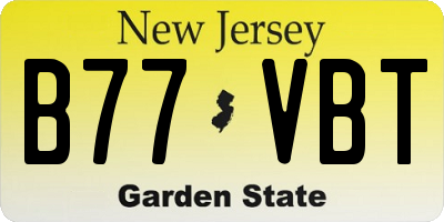 NJ license plate B77VBT