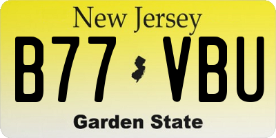 NJ license plate B77VBU