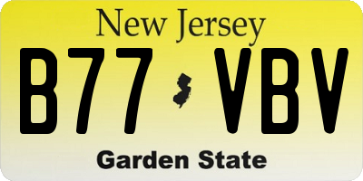 NJ license plate B77VBV