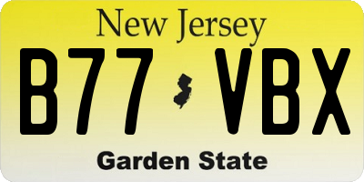 NJ license plate B77VBX