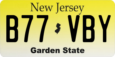 NJ license plate B77VBY