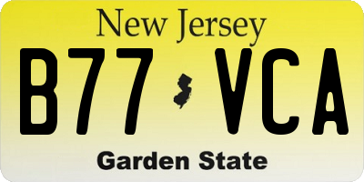 NJ license plate B77VCA