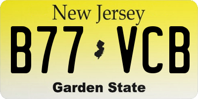 NJ license plate B77VCB