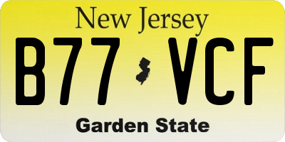 NJ license plate B77VCF