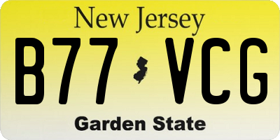 NJ license plate B77VCG