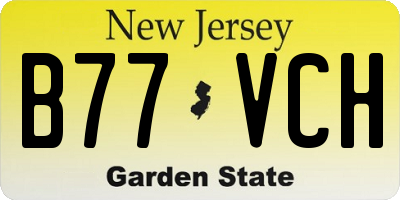 NJ license plate B77VCH