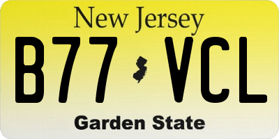 NJ license plate B77VCL