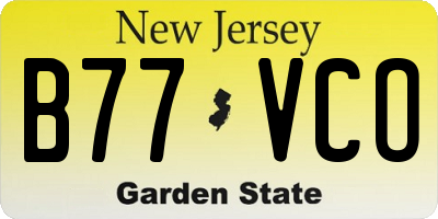 NJ license plate B77VCO