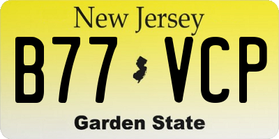 NJ license plate B77VCP