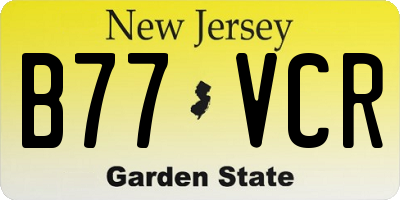 NJ license plate B77VCR