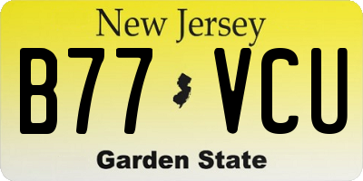 NJ license plate B77VCU