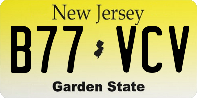 NJ license plate B77VCV