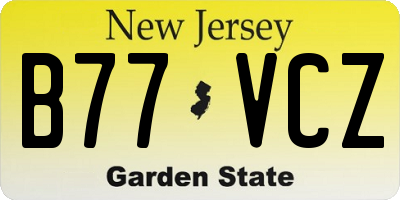 NJ license plate B77VCZ