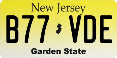 NJ license plate B77VDE