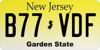 NJ license plate B77VDF