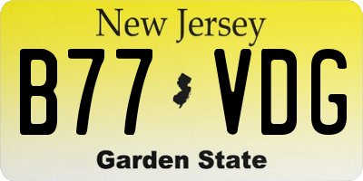 NJ license plate B77VDG