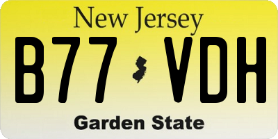 NJ license plate B77VDH