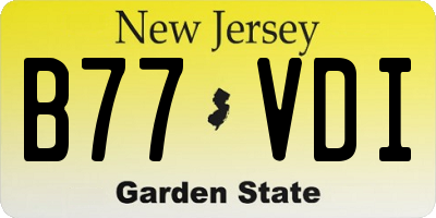 NJ license plate B77VDI