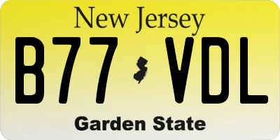 NJ license plate B77VDL