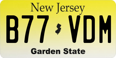 NJ license plate B77VDM