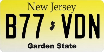 NJ license plate B77VDN