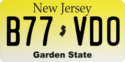NJ license plate B77VDO