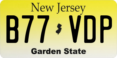 NJ license plate B77VDP