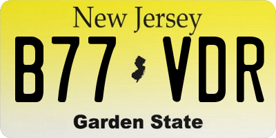 NJ license plate B77VDR