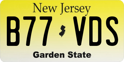 NJ license plate B77VDS