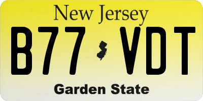 NJ license plate B77VDT