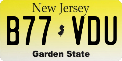 NJ license plate B77VDU