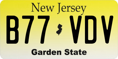 NJ license plate B77VDV