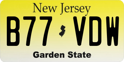 NJ license plate B77VDW
