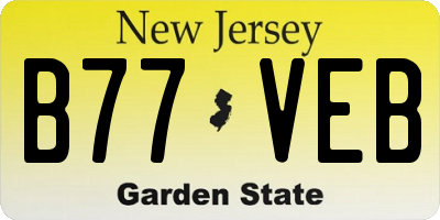 NJ license plate B77VEB