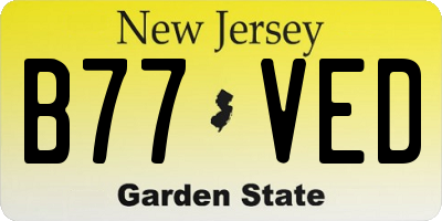 NJ license plate B77VED