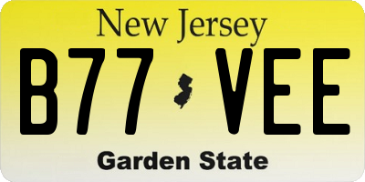 NJ license plate B77VEE