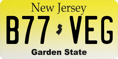 NJ license plate B77VEG