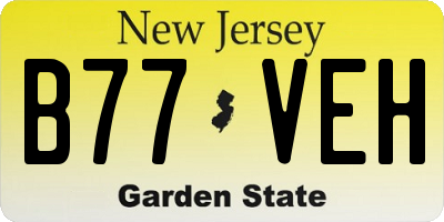 NJ license plate B77VEH