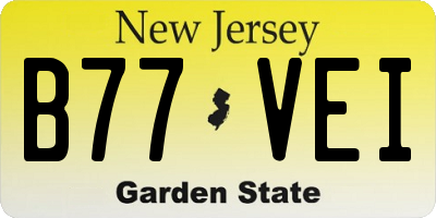 NJ license plate B77VEI