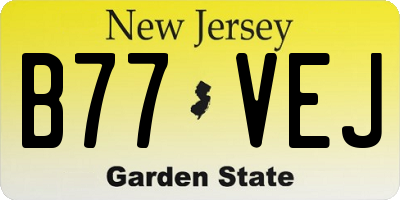 NJ license plate B77VEJ