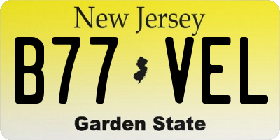 NJ license plate B77VEL