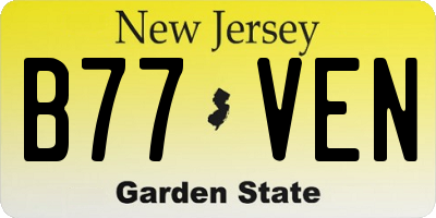 NJ license plate B77VEN