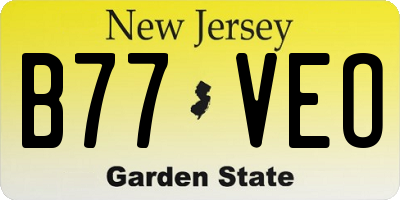 NJ license plate B77VEO